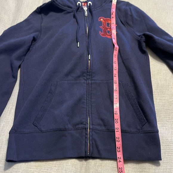 PINK VS With 5th & Ocean Red Sox Full Zip Navy Sequin Graphic Hoodie - Picture 7 of 9